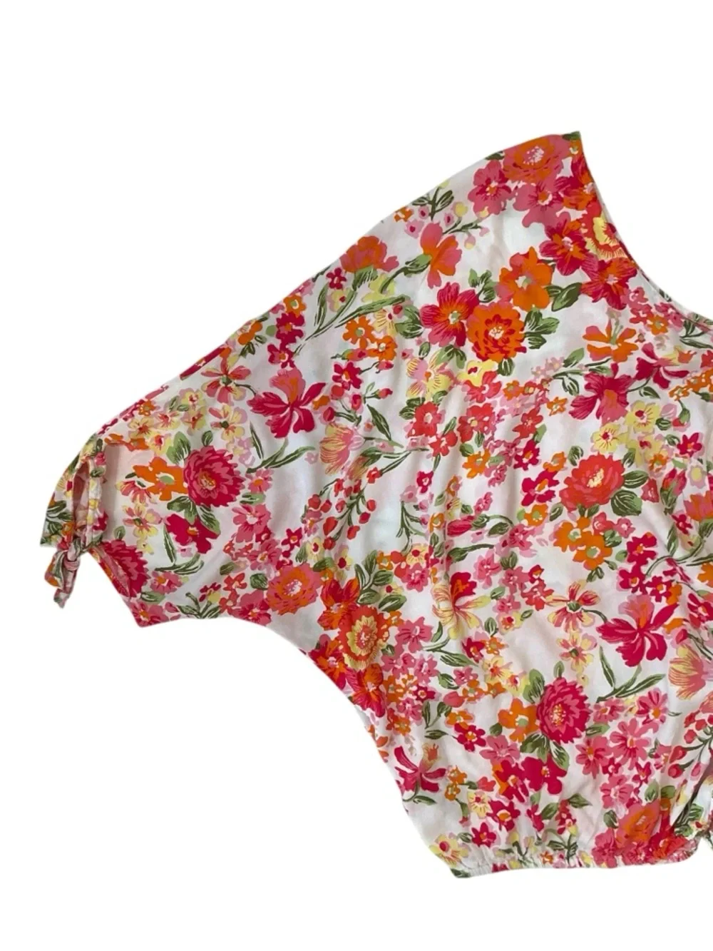 Lane Bryant Floral V-Neck Top Blouse in Pink, Orange & Green Plus 18/20 - Picture 12 of 16